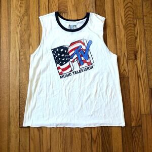 MTV NWOT Women's American Flag Retro Style Tank Top Size XXL
